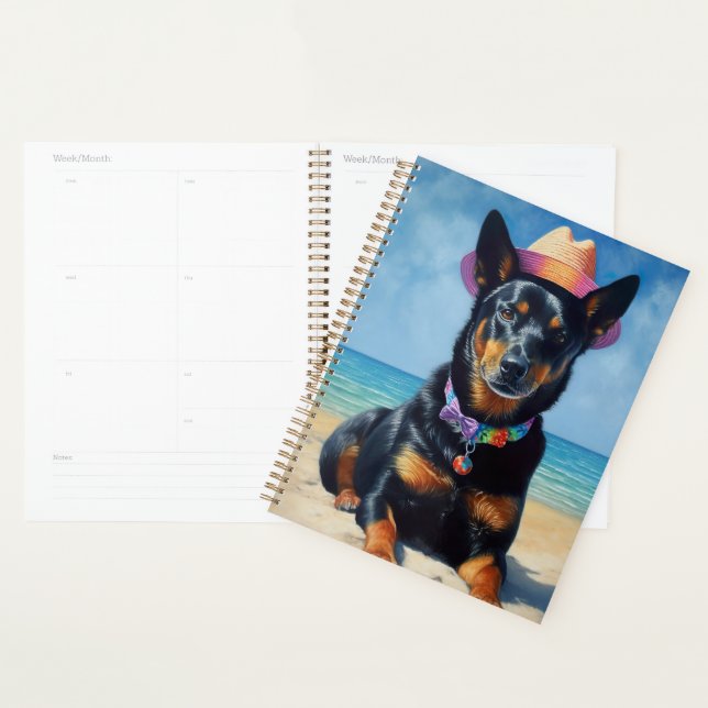 Australian Kelpie on Beach, Hunde liebt Sommergesc Planer (Anzeige)