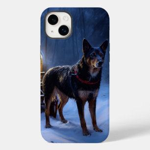 Australian Kelpie Snowy Sleigh Weihnachtsdekor Case-Mate iPhone 14 Plus Hülle