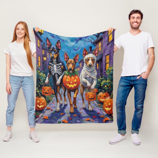 Australian Kelpie Trick-or-Treating Halloween Fleecedecke (Beispiel)