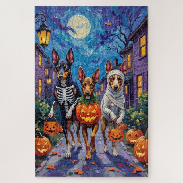 Australian Kelpie Trick-or-Treating Halloween Puzzle (Vertikal)