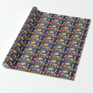 Australian Kelpies Dogs Pumpkin Halloween Funny Geschenkpapier