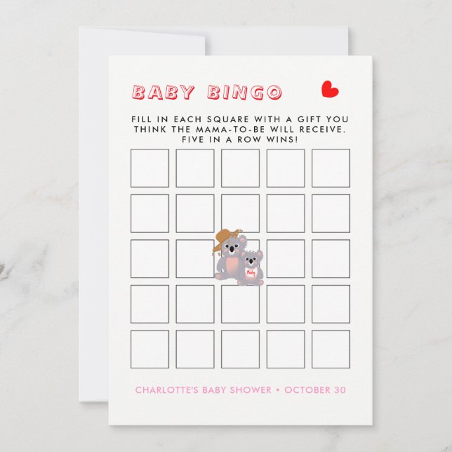 Australian Koala Bear Niedlich Graphic Einladung (Vorderseite)