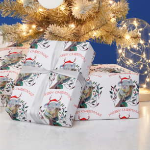 Australian Koala Weihnachtsmannmütze Frohe Weihnac Geschenkpapier