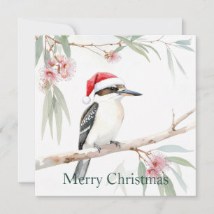 Australian Kookaburra Weihnachtsmannmütze Frohe We Feiertagskarte