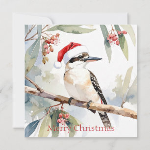Australian Kookaburra Weihnachtsmannmütze Frohe We Feiertagskarte