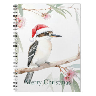 Australian Kookaburra Weihnachtsmannmütze Frohe We Notizblock