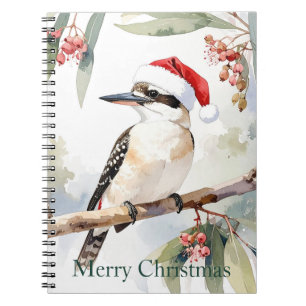 Australian Kookaburra Weihnachtsmannmütze Frohe We Notizblock