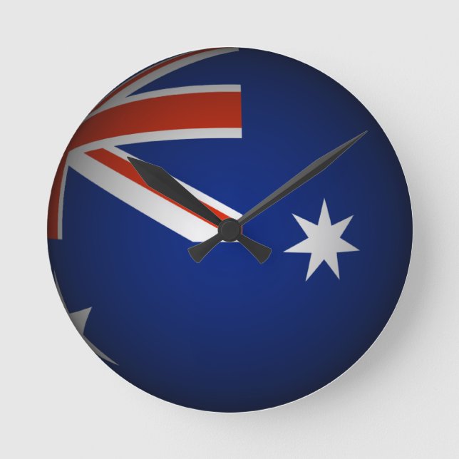 Australian national flag sphere, 3D look Runde Wanduhr (Vorderseite)