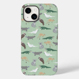 Australian Native Animals Eucalyptus Green Pattern Case-Mate iPhone 14 Hülle