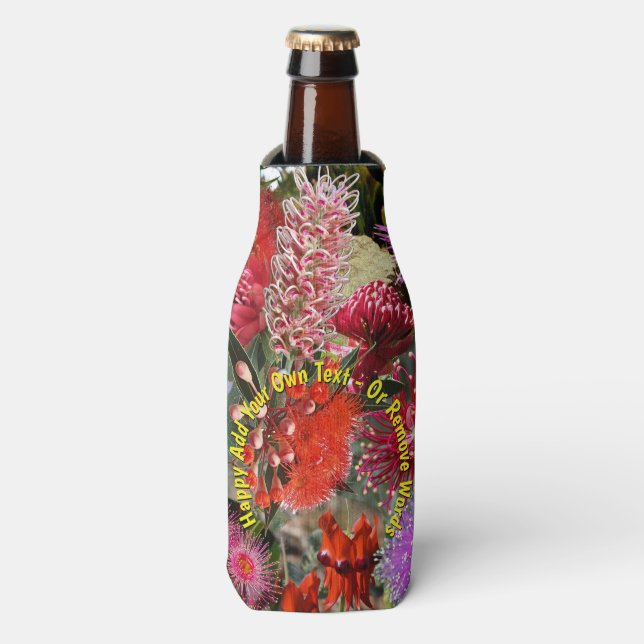 Australian Native Wild Blume Stubby Holder Flaschenkühler (Flaschenvorderseite)