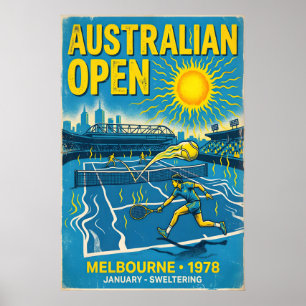 Australian Open-Wandkunst Vintage-Tennisposter in Poster
