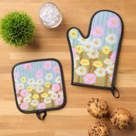 Australian Paper Daisies Ofenhandschuh & Topflappen-Set