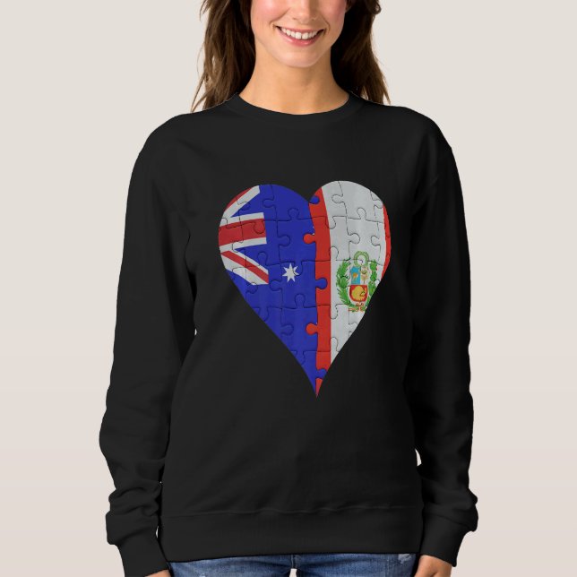 Australian Peruvian Flag Heart Sweatshirt (Vorderseite)