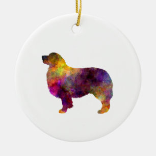 Australian Shepherd 01 in Watercolor 2 Keramik Ornament