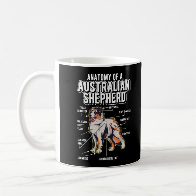 Australian Shepherd Anatomy Funny Dog Kaffeetasse (Links)