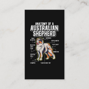 Australian Shepherd Anatomy Funny Dog Visitenkarte