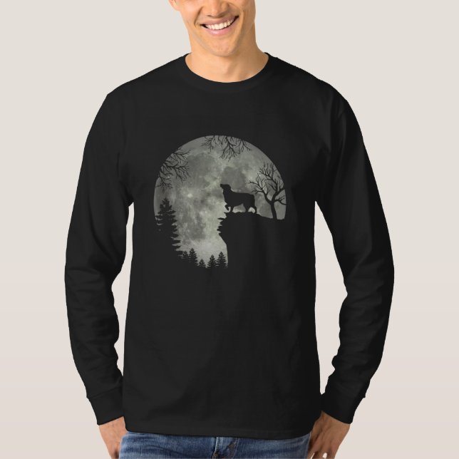 Australian Shepherd And Moon Halloween T-Shirt (Vorderseite)