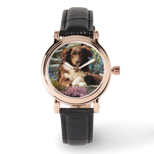 Australian Shepherd Art Armbanduhr (Vorderseite)