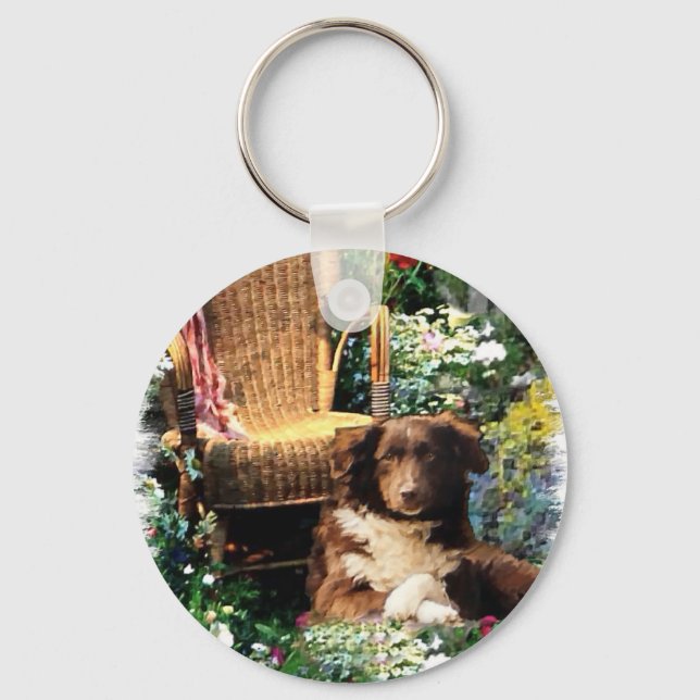 Australian Shepherd Art Gifts Schlüsselanhänger (Vorderseite)