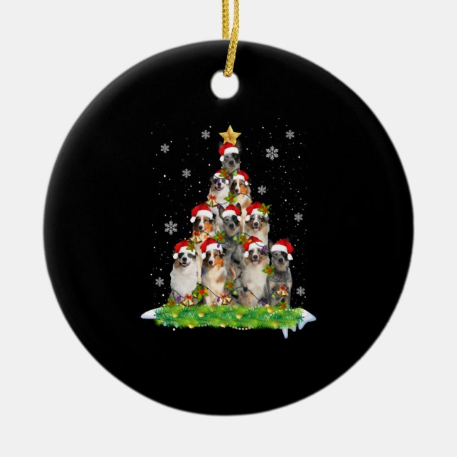 Australian Shepherd Aussie Christmas Ornament Tree (Vorne)