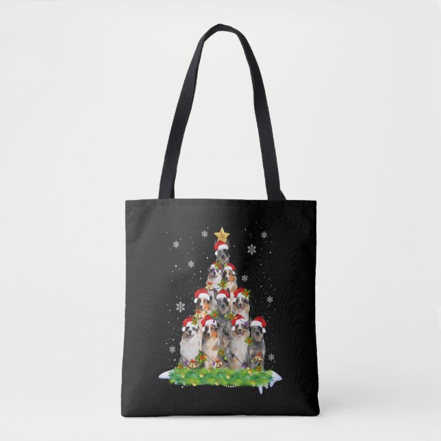 Australian Shepherd Aussie Christmas Ornament Tree (Vorderseite)