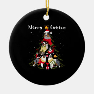 Australian Shepherd Aussie Christmas Tree Xmas Dog Keramik Ornament