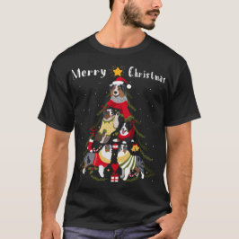 Australian Shepherd Aussie Christmas Tree Xmas Dog T-Shirt