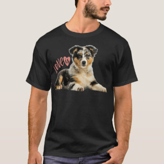 Australian Shepherd Aussie Mama Vater Liebe Dog Pe T-Shirt