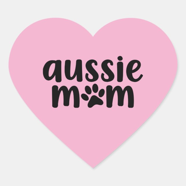 Australian Shepherd Aussie Mom Sticker Pink (Vorderseite)