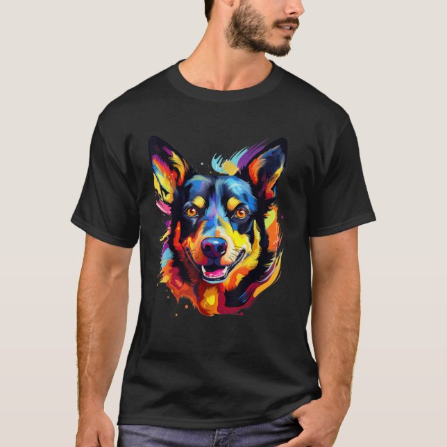 Australian Shepherd Australian Kelpie Portrait  T-Shirt (Vorderseite)