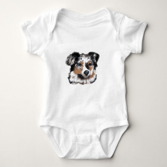 Australian Shepherd Baby Strampler (Vorderseite)
