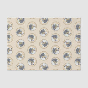 Australian Shepherd Black Tri Painting Dog Art Seidenpapier