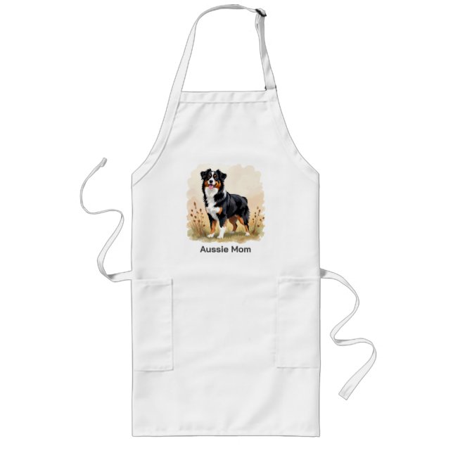 Australian Shepherd Black Tricolor Aussie Dog Lange Schürze (Vorne)