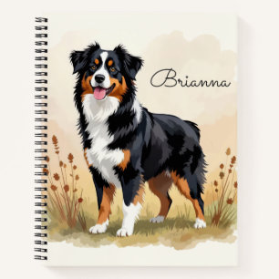 Australian Shepherd Black Tricolor Aussie Dog Notizbuch