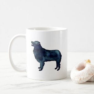 Australian Shepherd Black Watercolor Silhouette Kaffeetasse