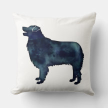 Australian Shepherd Black Watercolor Silhouette