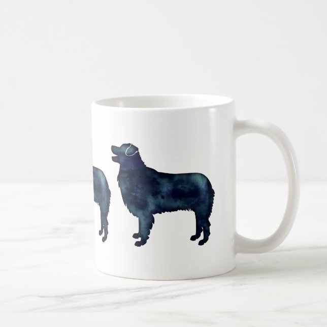Australian Shepherd Black Watercolor Silhouette Tasse (Rechts)