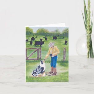 Australian Shepherd Blank Notecard Karte
