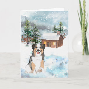 Australian Shepherd (Blue) Christmas Card Karte