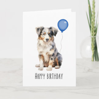Australian Shepherd Blue Merle Aussie Birthday Karte