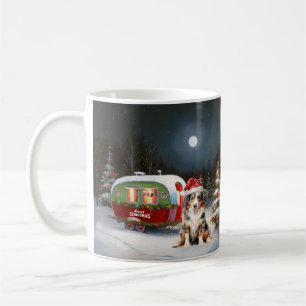 Australian Shepherd Caravan Christmas Adventure Kaffeetasse