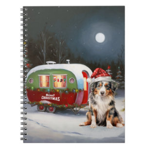 Australian Shepherd Caravan Christmas Adventure Notizblock