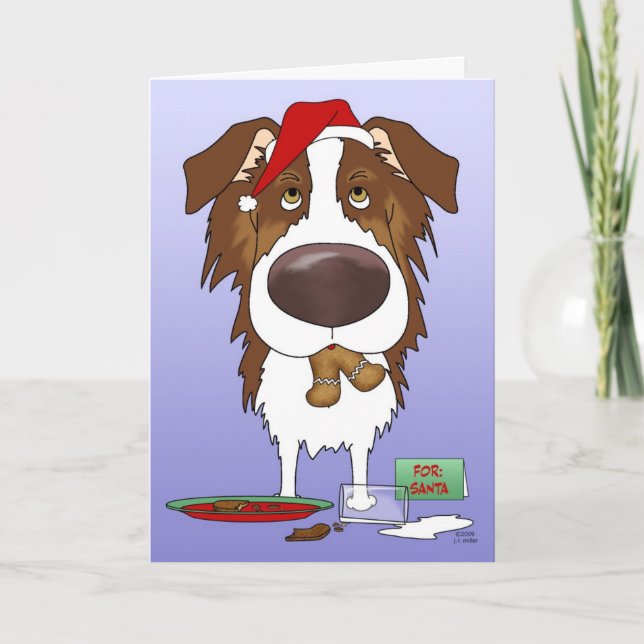 Australian Shepherd Christmas Feiertagskarte (Vorderseite)