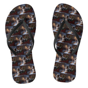 Australian Shepherd Christmas Festive Season Flip Flops
