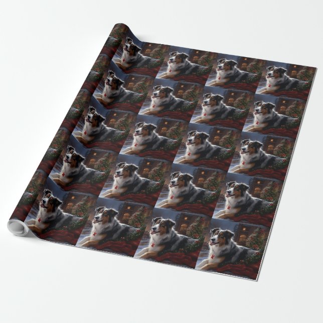 Australian Shepherd Christmas Festive Season Geschenkpapier (Ungerollt)