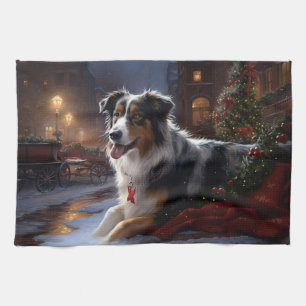 Australian Shepherd Christmas Festive Season Geschirrtuch