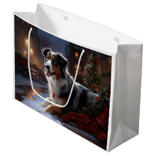 Australian Shepherd Christmas Festive Season Große Geschenktüte