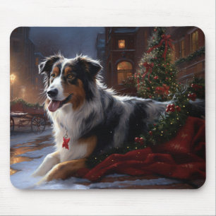 Australian Shepherd Christmas Festive Season Mousepad