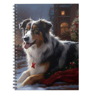 Australian Shepherd Christmas Festive Season Notizblock