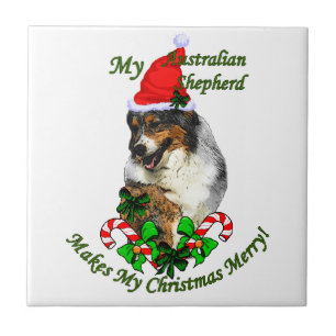 Australian Shepherd Christmas Fliese